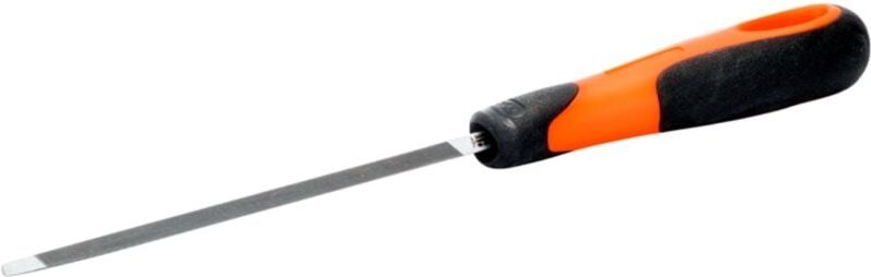 Bahco ERGO-Dreikant-Sägefeile, extraschlank, doppelt, mit Zweikomponenten-Griff, Halbschlichthieb, 125 mm, Hieb 2