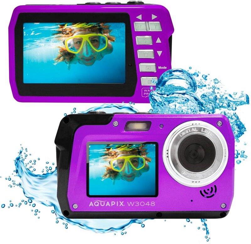 Easypix - W3048 Edge lila - Unterwasserkamera, Dual Display dede 48 mp