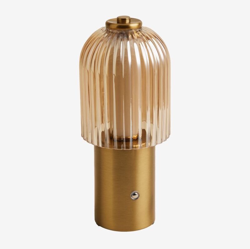 Sklum - Kabellose LED-Tischlampe für den Außenbereich aus Eisen und Glas Neristan Vergoldet