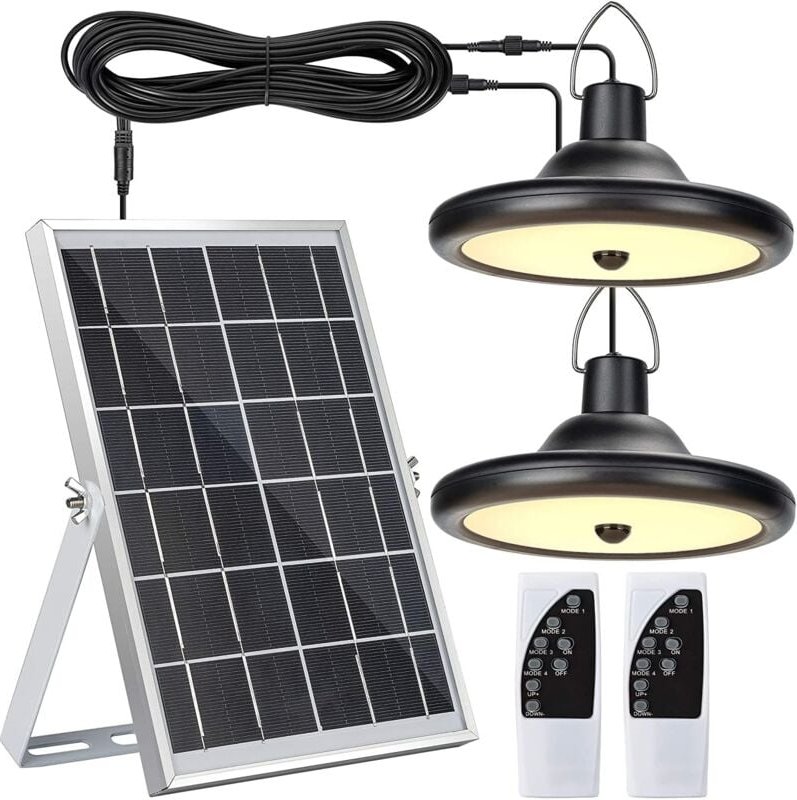 Thumbnail - Solar-Außenleuchte mit 4 Beleuchtungsmodi und 6 Helligkeitsstufen, ausgestattet mit Bewegungssensoren und Fernbedienung ...