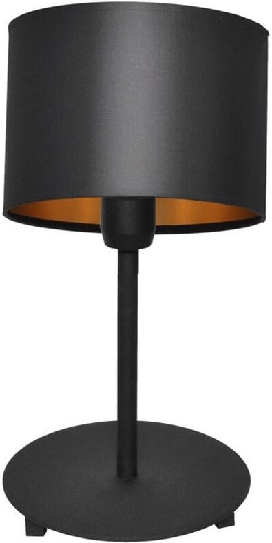 Alba Tischlampe mit rundem Schirm Schwarz, Gold 20cm - Helam