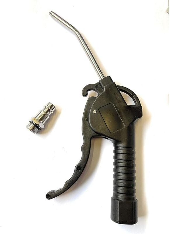 Druckluftpistole mit 3,8-mm-Düse, Blaspistole mit 10 cm gebogenem Lauf, Kompressorzubehör, isolierendes Kunststoffgehäus...