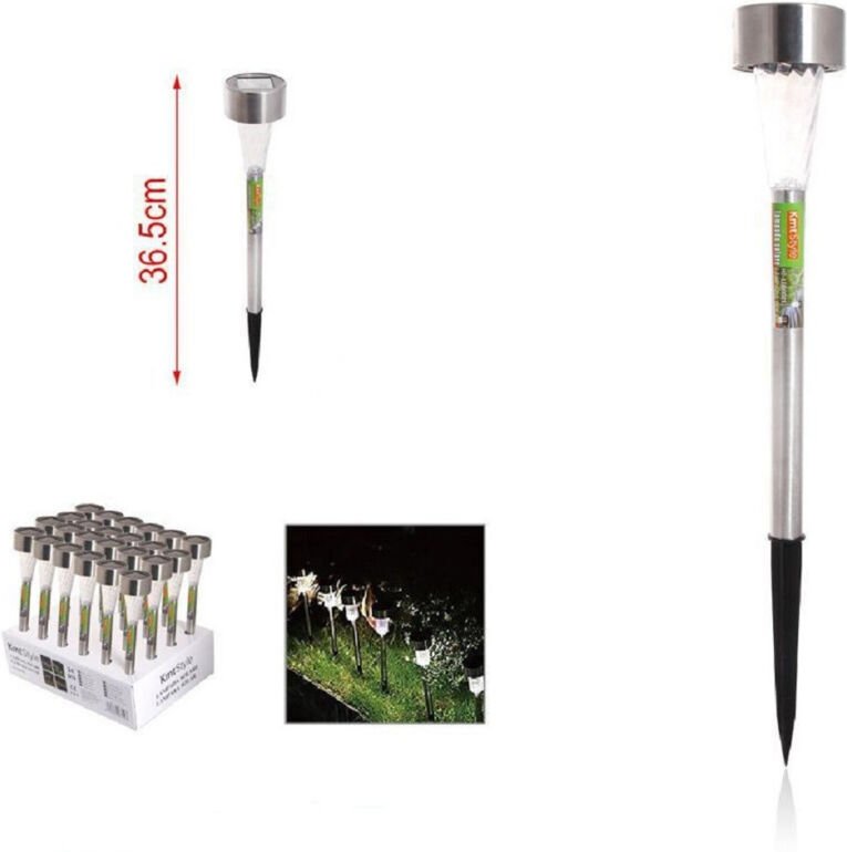 Trade Shop - SIEHE 12 PZ SOLARLEUCHTEN-LED DECORO GIARDINO 36.5 CM SILVER 2002987 -