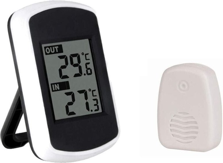 Thumbnail - Kabelloses Innen-/Außenthermometer, Übertragung bis zu 100 Meter, Präzisionsmessung, klares digitales LCD-Display für da...