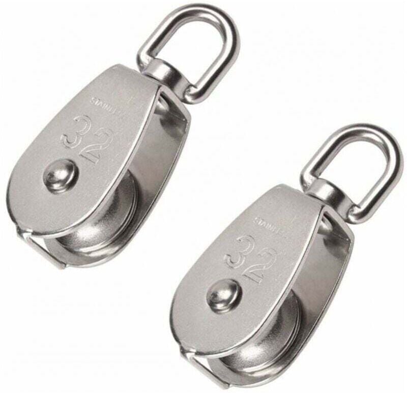 2 pezzi 32 mm puleggia singola 304 acciaio inossidabile puleggia di sollevamento puleggia di sollevamento capacità 250 k...