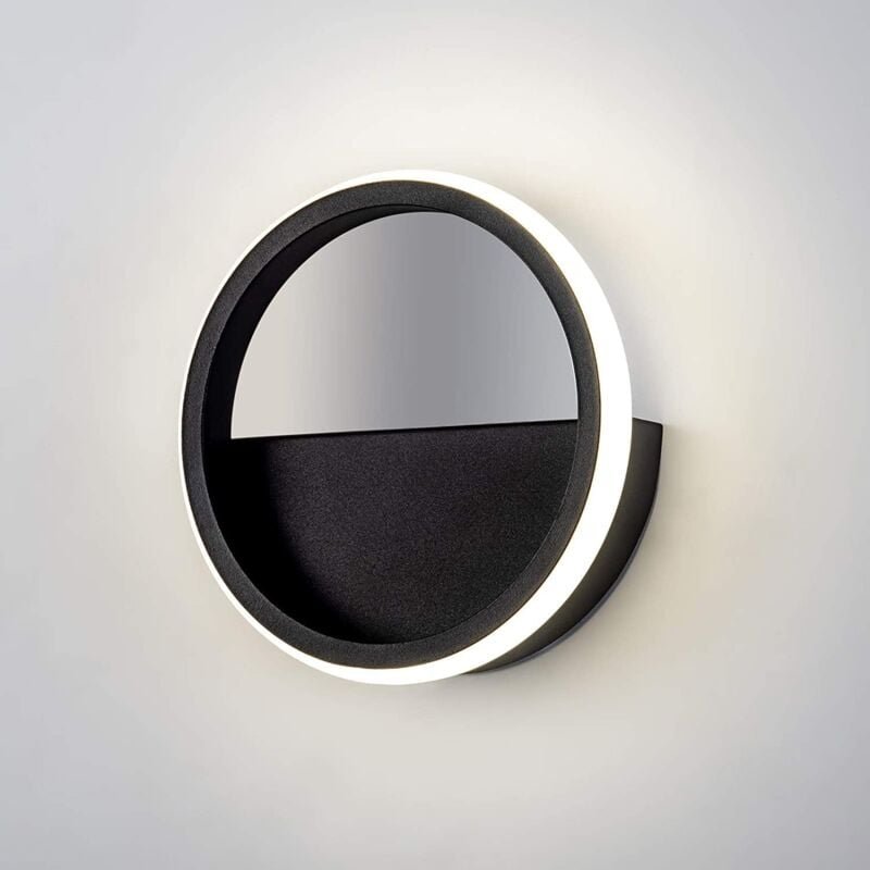 Circular Design Wandleuchte, Aluminium, schwarz, 20x5,5 cm, warmes Licht 3000K, 12W, 220V - Goeco