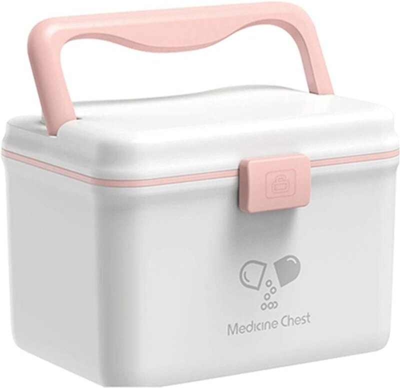 Medikamentenaufbewahrungsbox – Erste-Hilfe-Set, Familien-Erste-Hilfe-Set, Tragbare Medikamentenbox für Zuhause und Schul...