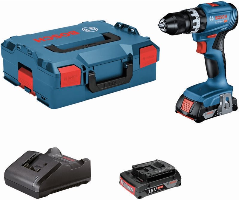 Bosch Akku-Schlagbohrschraube GSB 18V-45, 2 Akku 2,0Ah, GAL 18V-20 in L-Boxx