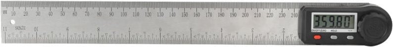 2-in-1-Winkelmesser mit elektronischer Digitalanzeige, 0–360 °, multifunktionales Lineal für die Holzbearbeitung, Winkel...