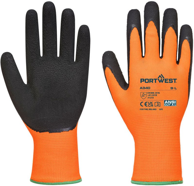 Grip HiVis Latex-Handschuhe Orange/Schwarz 2XL – Größe 11