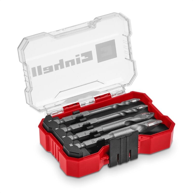 Einhell - Original xs-case 4-tlg. HM-Fliesenbohrer-Set (aus Werkzeugstahl, spezialgeschliffene Hartmetallplatte, Zentrie...
