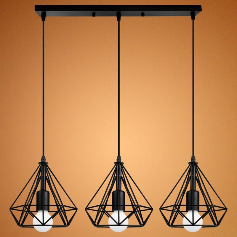 Industrielle Pendelleuchte Vintage Hängeleuchte Metall Kronleuchter für Küche Keller Wohnzimmer Grau Ø35CM