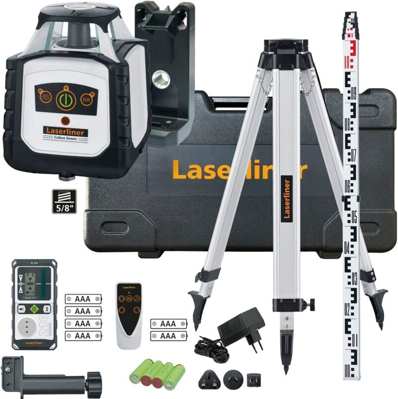 Laserliner - Rotationslaser grün Cubus g 210 s Set inkl. Zubehör