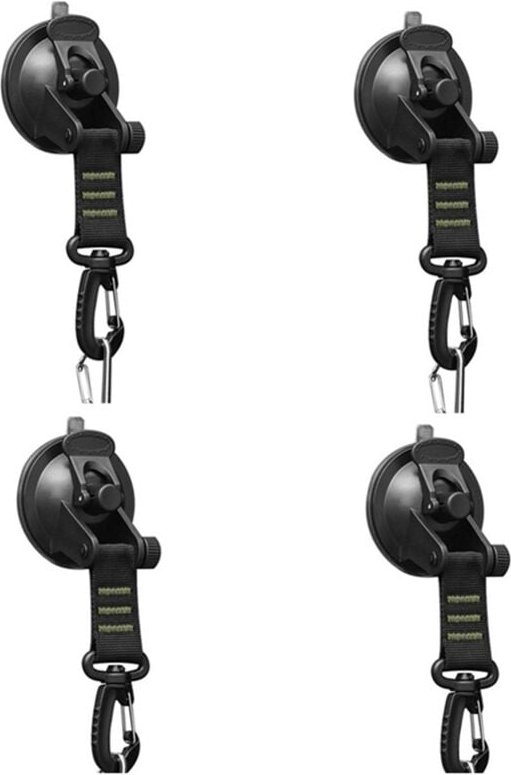 Tlily - 4 Stück Saugnapf mit D-Ring 360° drehbare Haken für Markise-Grün