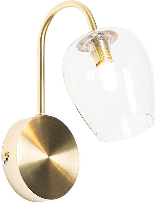 Klassische Wandlampe Gold mit Glas - Elien