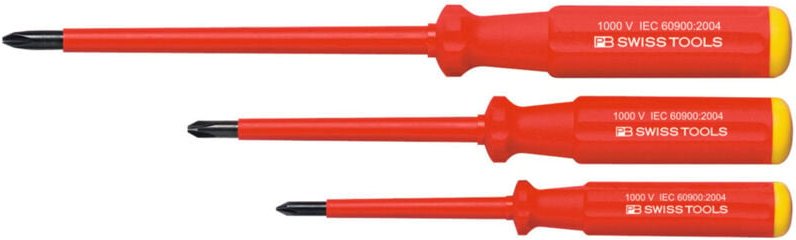 Pb Swiss Tools - Schraubendreher-Satz, für Phillips, SwissGrip, vollisoliert, 3-teilig