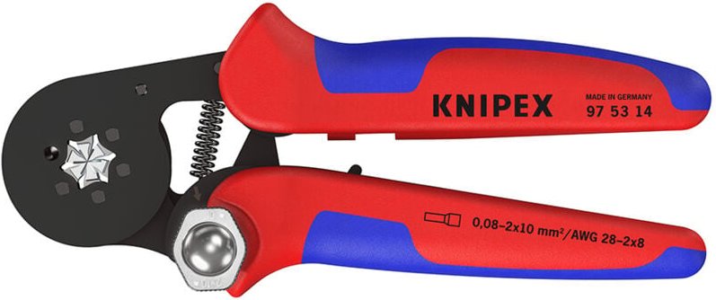 KNIPEX 97 53 14 Selbsteinstellende Crimpzange für Aderendhülsen mit Seiteneinführung mit Mehrkomponenten-Hüllen brüniert...