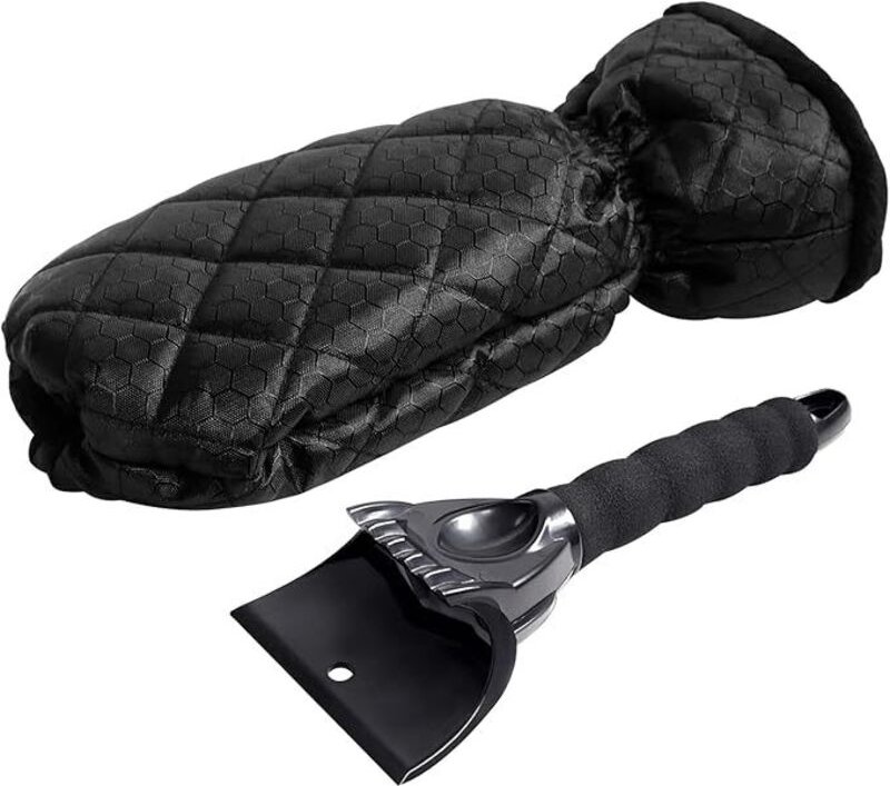 Eiskratzer für Auto mit Thermo-Handschuh Rutschfester Eisschaber mit dickem Futter Premium-Kratzer für Windschutzscheibe...