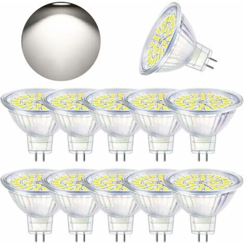 Tigrezy - GU5.3 LED-Leuchtmittel, Kaltweiß 6000 k, MR16 led 12 v, 5 w, entspricht 50 w Halogen, nicht dimmbare LED-Spot-...