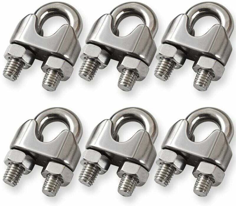 Kabelklemmen aus Edelstahl 304, M10, 9,5 mm, 6 Stück