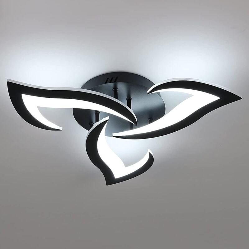 Goeco - Moderne Led-Deckenleuchte, 36W 2900LM Led-Deckenleuchte Schwarz, Kreative Petalen Design Acryl-Deckenleuchte für...