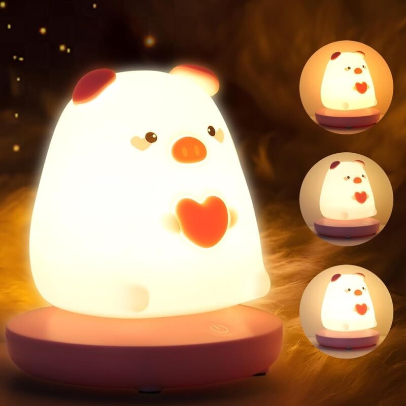 Comely - Baby-Nachtlicht aus Silikon mit Touch-Sensor, USB-wiederaufladbar, Kawaii Nachttischlampe für Kinderzimmerdekor...