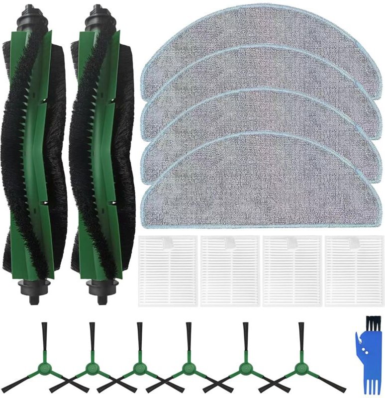 iRobot Roomba 105 Combo/Zubehörset Y0112/Y0110/Y0140/Q0120/Q011/Q052 – 2 Hauptbürsten, 4 Filter, 4 Reinigungstücher, 6 S...