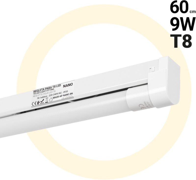 Kit LED-Röhrenhalterung + LED-Röhre T8 - 9W - 60cm