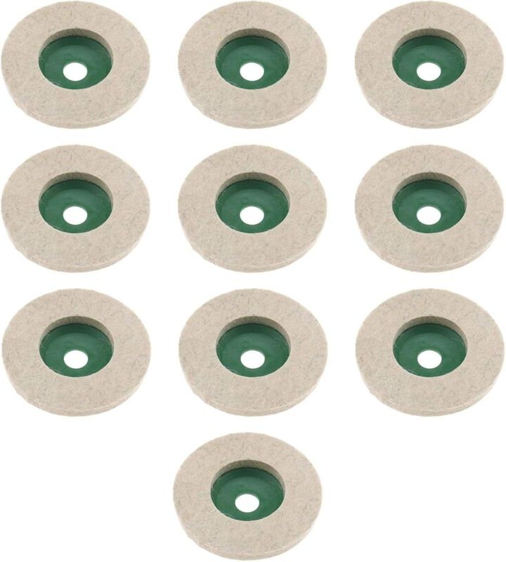 10 Stück Wollfilz-Polierscheiben für Winkelschleifer, Keramik, Marmor, Holz, 97 mm