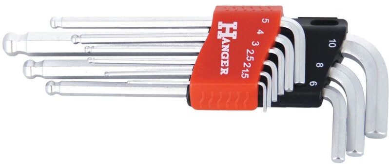 Hanger 9-teiliges metrisches Inbus-Schlüsselset 6-kant aus Chrom-Vanadium