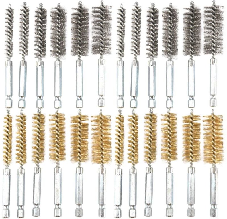 Lochbürste Bronze Set Stahldraht Edelstahl Reinigungsbürste, Geeignet für Elektrische Bohrmaschine Schlag