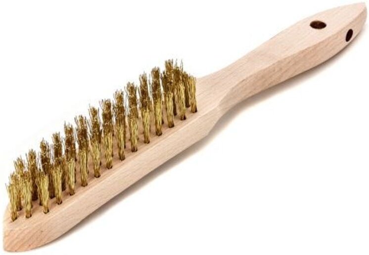 Lessmann ® - Handbürste Länge 290 mm 0,35 mm Messingdraht Besatzlänge 140 mm 4-reihig