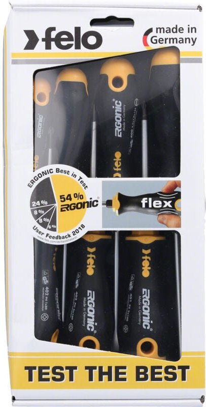 ERGONIC 7-teiliges Schraubendreher-Set. SL/PZ/PH Felo 40097118