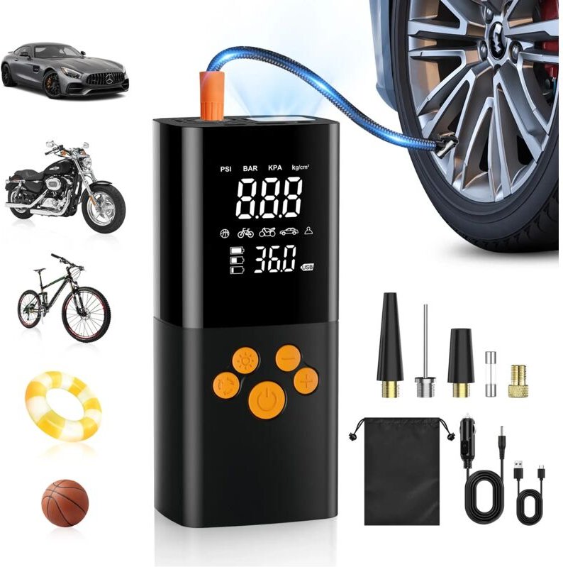 Autokompressor 160 PSI mit 10000 mAh Tragbarer Digitaler Reifenfüller
