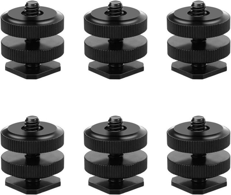 Kamera-Blitzschuh-Adapter, 6 Stück, Blitzschuh-Schraubenhalterungsadapter, 1/4 Kamera-Halterungsschraube, Stativ-Schraub...