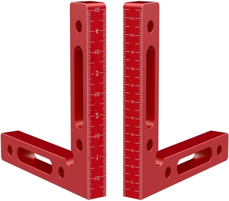 2 Stück Aluminium-90-Grad-Positionierungswinkel, 12 cm x 12 cm, rechtwinkliger Clip für die Holzbearbeitung, Holzbearbei...