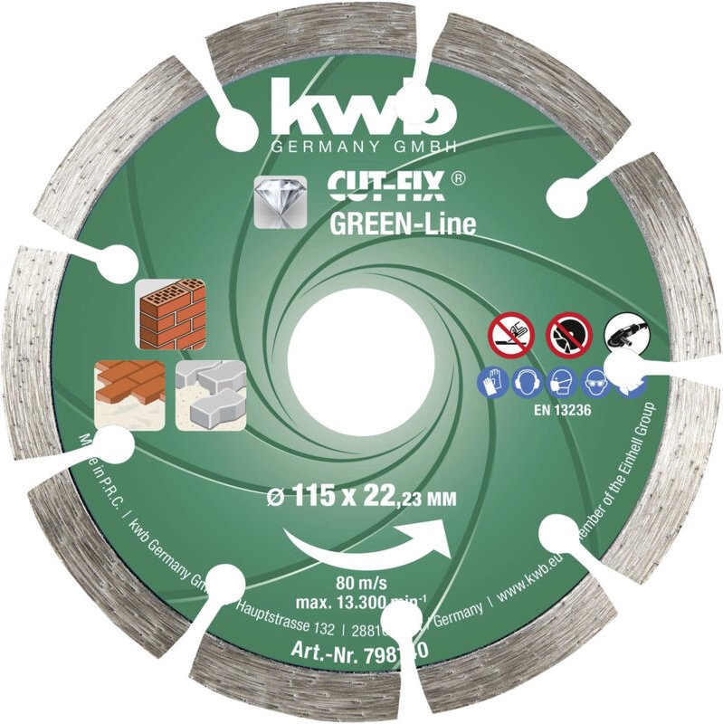 KWB CUT-FIX® Green-Line DIAMANT Trennscheiben, ø 115 mm - 798140