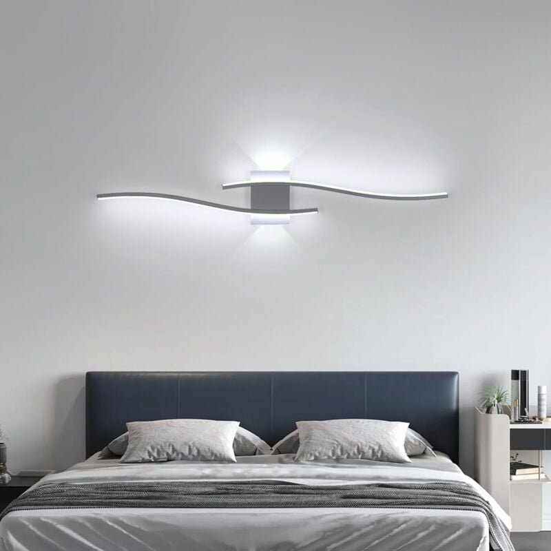 Thumbnail - Comely - LED-Wandleuchte für den Innenbereich, weiße, einfache Linien, 27 w, 3000 lm, moderne Wandlampe, LED-Wandleuchte...
