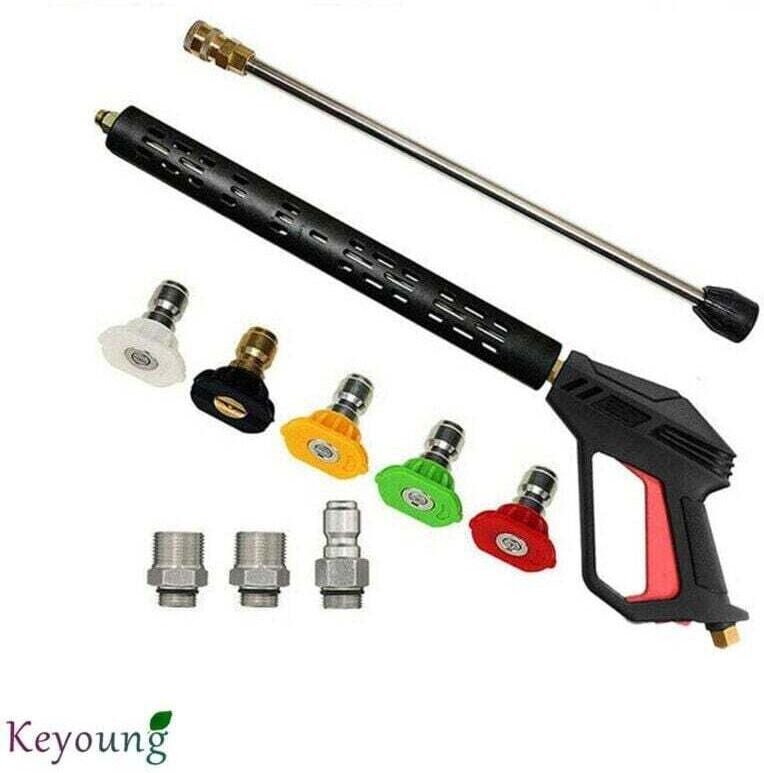 Vtizikl Pistolet de lavage haute pression, lance, kit de buses, kit d'embouts 4000psi m22