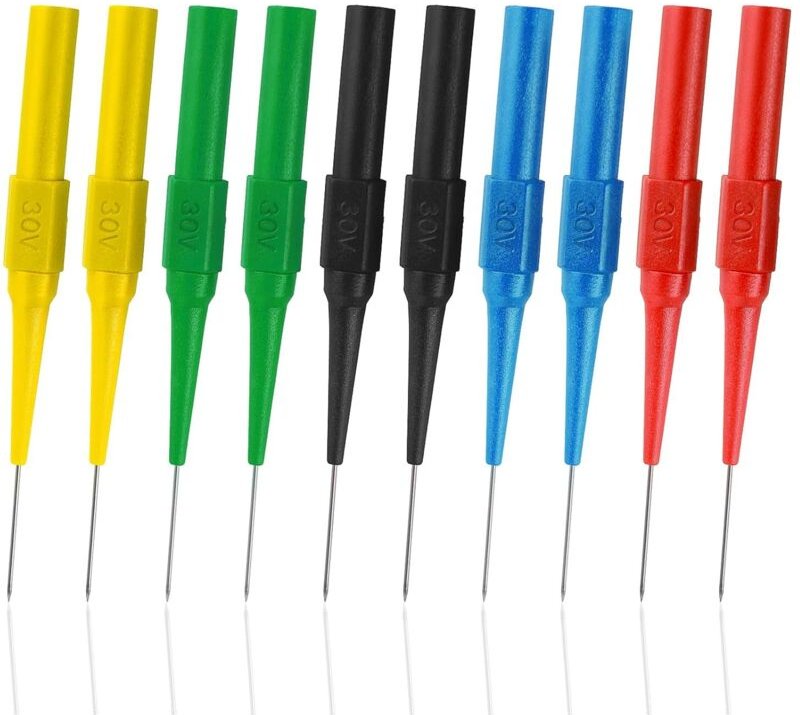 10er-Pack Multimeter-Messspitzen – 0,7-mm-Messspitze – Isolationsmessspitze – Nadelmessspitze – Bananenstecker – Abnehmb...