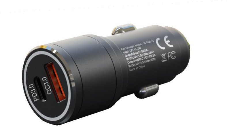 Duales USB-C- und USB-A-Autotelefonladegerät – Zigarettenanzünder-Adapter – Autotelefonladegerät mit Quick Charge 3.0 un...