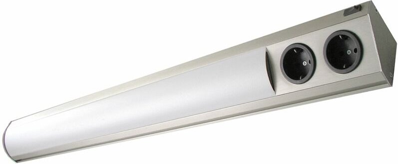 Corner Compact led 6,5 w 4000K 560mm mit Steckdose, Edelstahl Effekt