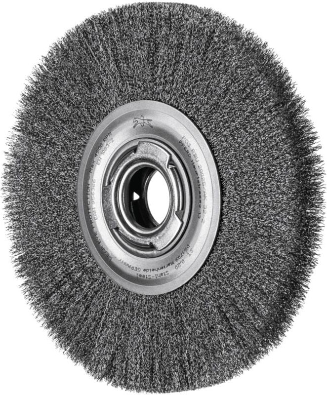 Rundbürste breit ungezopft rbu Ø200x25xvariable Bohrung Stahl-Draht-Ø0,20 Schleifbock - Pferd