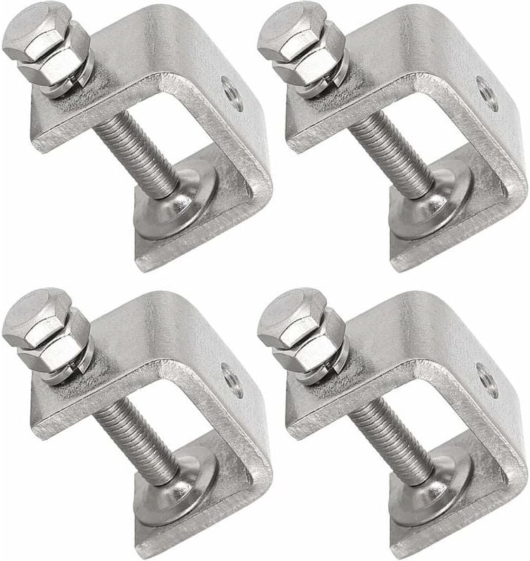 Thumbnail - 4-teilige Zange aus Edelstahl 304, U-förmig, C-förmig, Holzzange, robuste C-förmige Zange mit großer Backenöffnung