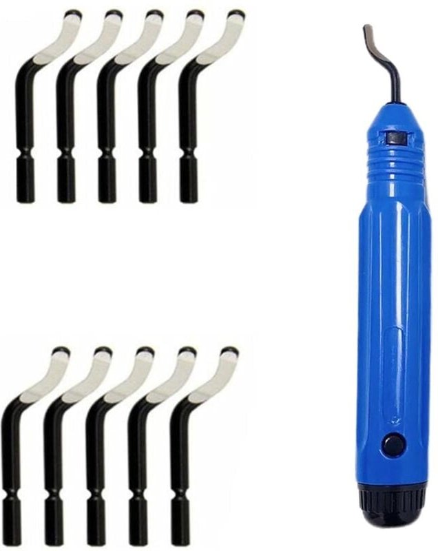 Shining House - Entgratwerkzeug, Gratentferner mit 10 BS1010 Stahl-Ersatzklingen, 360° drehbare Entgratklingen, praktisc...