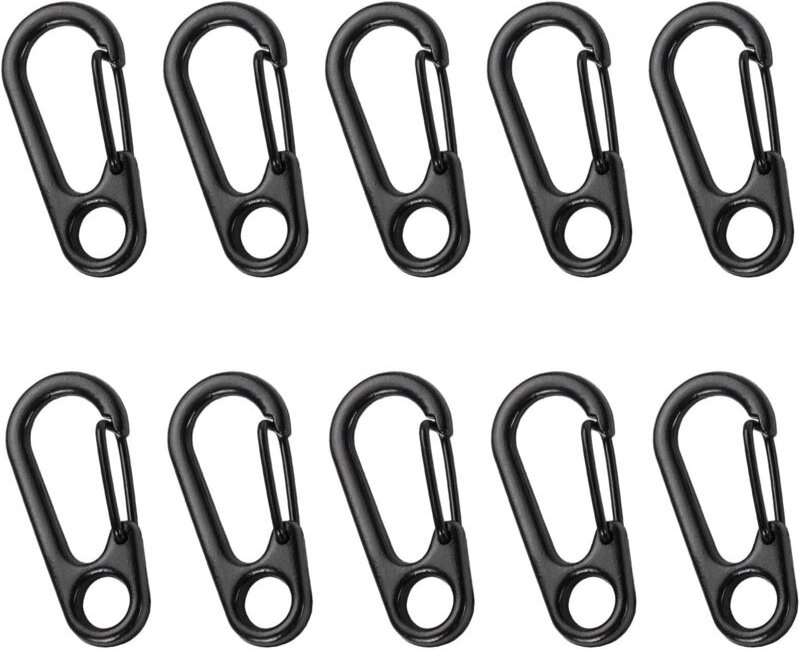 BEBUSINGOTO Mini-Karabiner, Mini-Schlüsselanhänger-Karabiner, Metallfederschnalle, Mini-Metall-Rucksackschnalle, Schlüss...