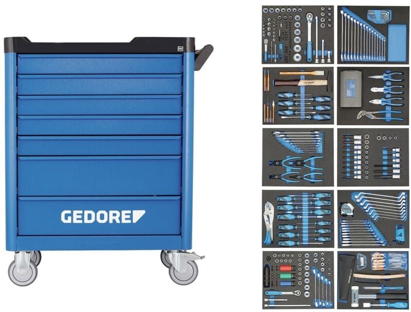 Gedore Werkzeugwagen workster smartline mit 308-tlg. Werkzeugsortiment