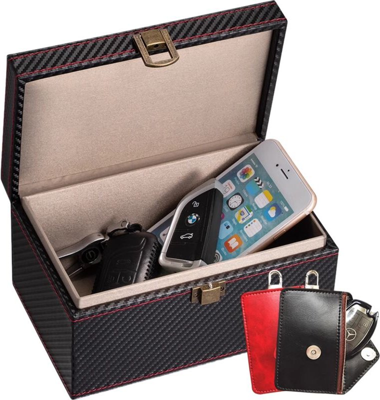 Schutzbox für Autoschlüssel, Faraday-Box für Autoschlüssel, große RFID-Blockierbox mit 2 Faraday-Taschen zum Schutz von ...