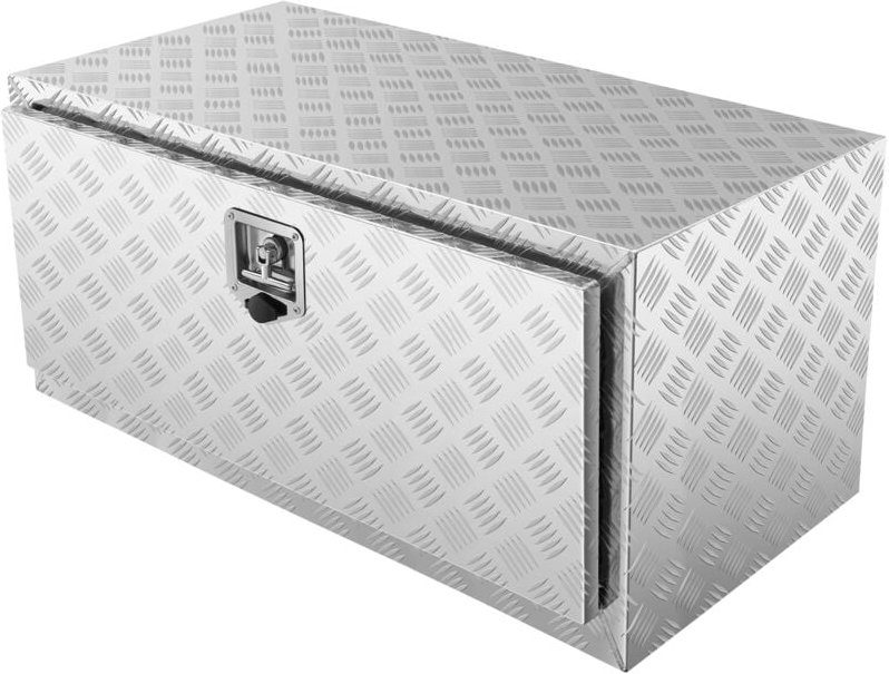 Unterboden-LKW-Box,91,4x61x61cm Pickup-Aufbewahrungsbox,robuster Werkzeugkasten aus Aluminiummit Diamantplatte und Schlo...