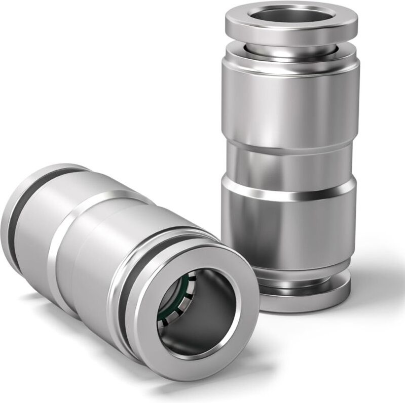 Stück 4-mm-Schnellkupplungen für pneumatische Anwendungen, 2-Wege-Edelstahladapter für PU-Luft